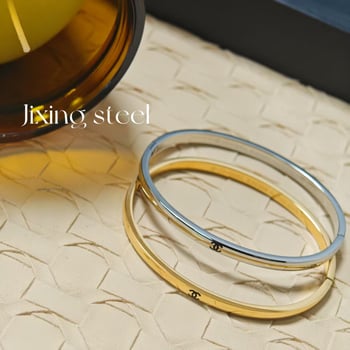 Brățară din oțel titan, stil ușor luxos, placare electroplating, 14 g, primăvara 2025