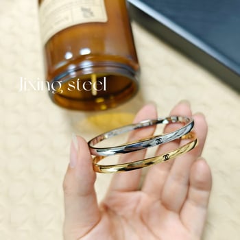 Brățară din oțel titan, stil ușor luxos, placare electroplating, 14 g, primăvara 2025