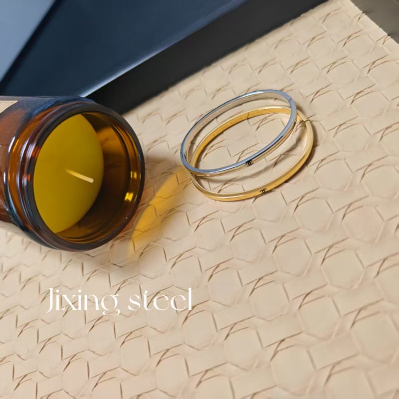 Brățară din oțel titan, stil ușor luxos, placare electroplating, 14 g, primăvara 2025