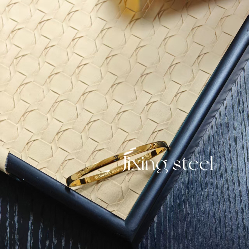 Brățară din oțel titan, stil ușor luxos, placare electroplating, 14 g, primăvara 2025