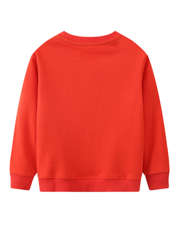 Детски пуловер със кръгло деколте за момчета, принт динозавър, дълги ръкави, мек плат, 80% памук