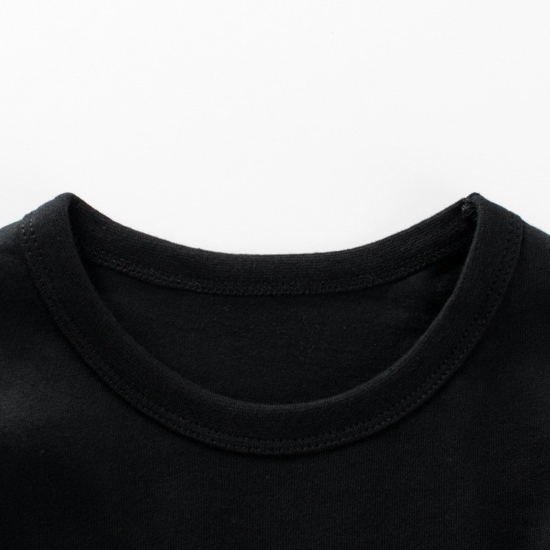 27Kids памучен Т‑шърт с дълги ръкави за момчета, корейски стил, кръгло деколте, мека текстура, за деца на възраст 3–8 години, 100% памук