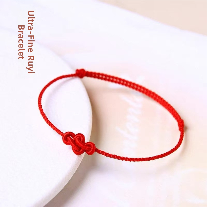 DIY pletený náramok s uzlom Ruyi, ručne pletený z šnúr, etnický štýl, jar 2025