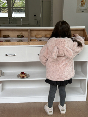 Koreai stílusú gyerek kabát kapucnival és cipzárral, téli viselet 3–8 éveseknek