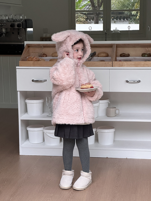 Koreai stílusú gyerek kabát kapucnival és cipzárral, téli viselet 3–8 éveseknek