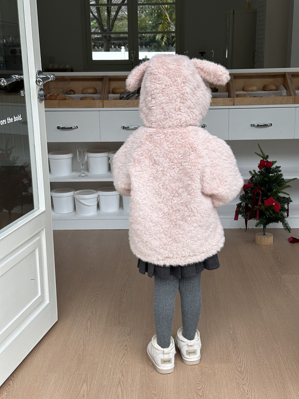 Koreai stílusú gyerek kabát kapucnival és cipzárral, téli viselet 3–8 éveseknek