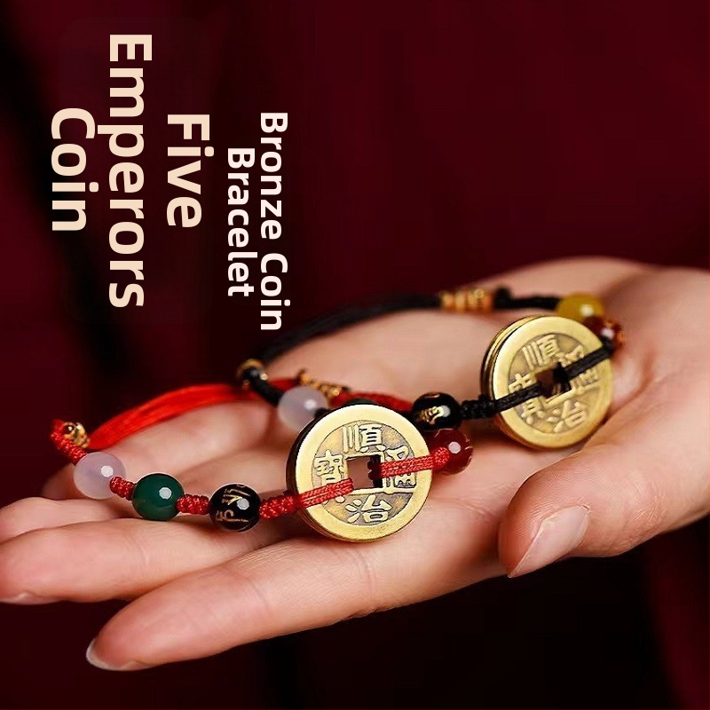 Köiest tehtud käevõru ja pahkluu ehted komplekt naistele, etnilise stiiliga, käsitsi kootud — Dianrun Jewelry