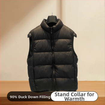 Vesta s kačjim perjuom, Unisex, Napunjena s 85–90% kačjeg perja, Vanjska tkanina od najlona, Podstava od najlona, Stojeći ovratnik, Zip zatvarač, Za jesen i zimu