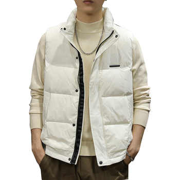 Мъжко пухено яке с цип, стояща яка без качулка, 85–90% пух, пълнеж под 100 g, външен плат 100% найлон