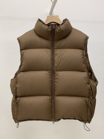 Ženska bezrukavna puffer vesta od bijelog pačjeg perja, s stojećim ovratnikom, jesen-zima, korejski stil, slobodan kroj, topla i debela.