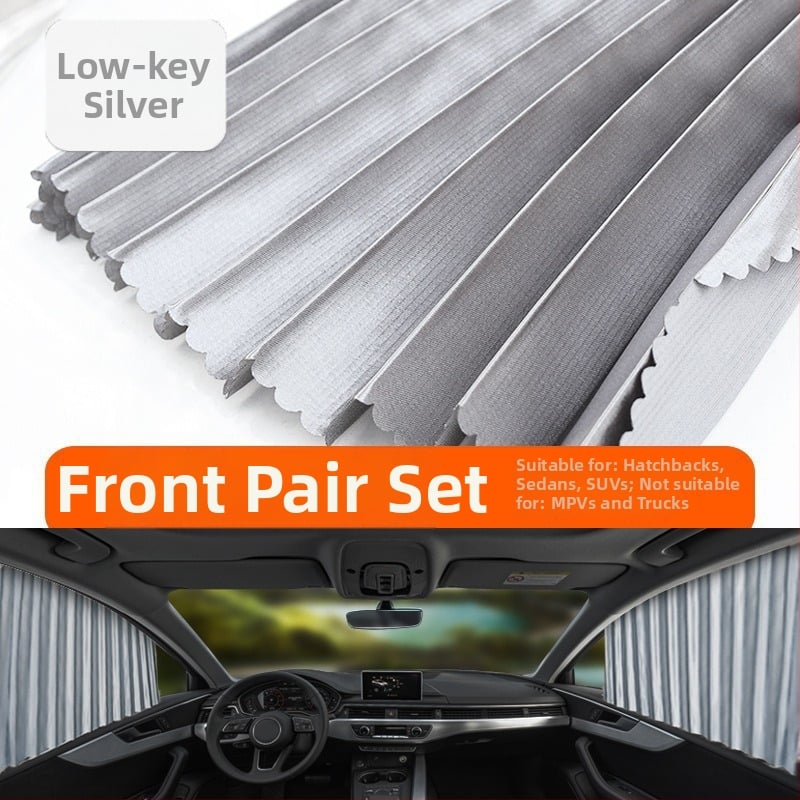 Parasolar auto din plasă de nylon, fixare magnetică, universal pentru geamul mașinii, protecție solară și izolare termică