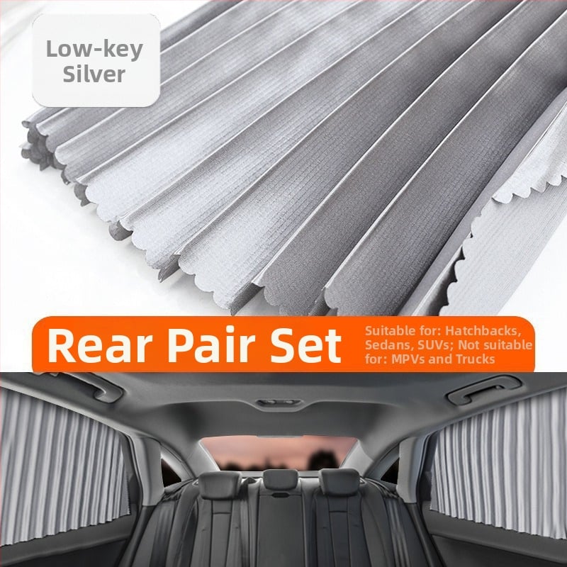 Parasolar auto din plasă de nylon, fixare magnetică, universal pentru geamul mașinii, protecție solară și izolare termică