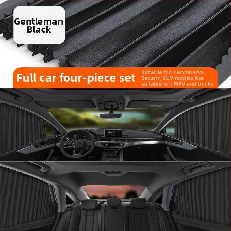 Parasolar auto din plasă de nylon, fixare magnetică, universal pentru geamul mașinii, protecție solară și izolare termică