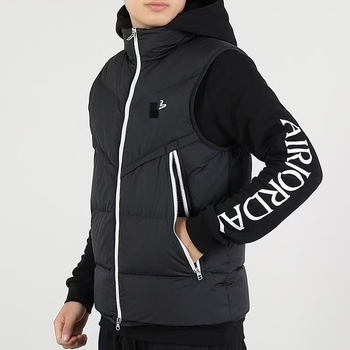 Prsluk od down-pamuka, otporan na vjetar, s flecom, bez kapuljače, stojeći ovratnik, sportski stil, 3D patch džepovi