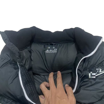 Prsluk od down-pamuka, otporan na vjetar, s flecom, bez kapuljače, stojeći ovratnik, sportski stil, 3D patch džepovi