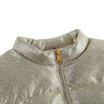 Vesta de puf pentru femei, puf de gâscă 76-80%, țesătură principală din nylon, umplutură 101-200 g, guler înalt