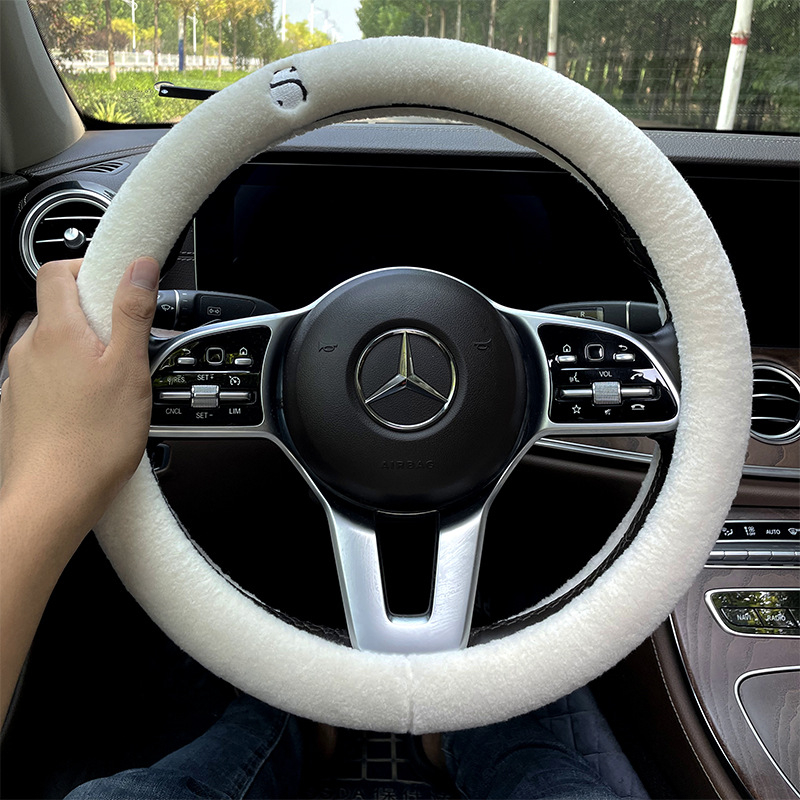 Mushang navlaka za volan automobila, zimska verzija, umjetni pliš, univerzalna prilagodba, izvezeni dizajn karikature