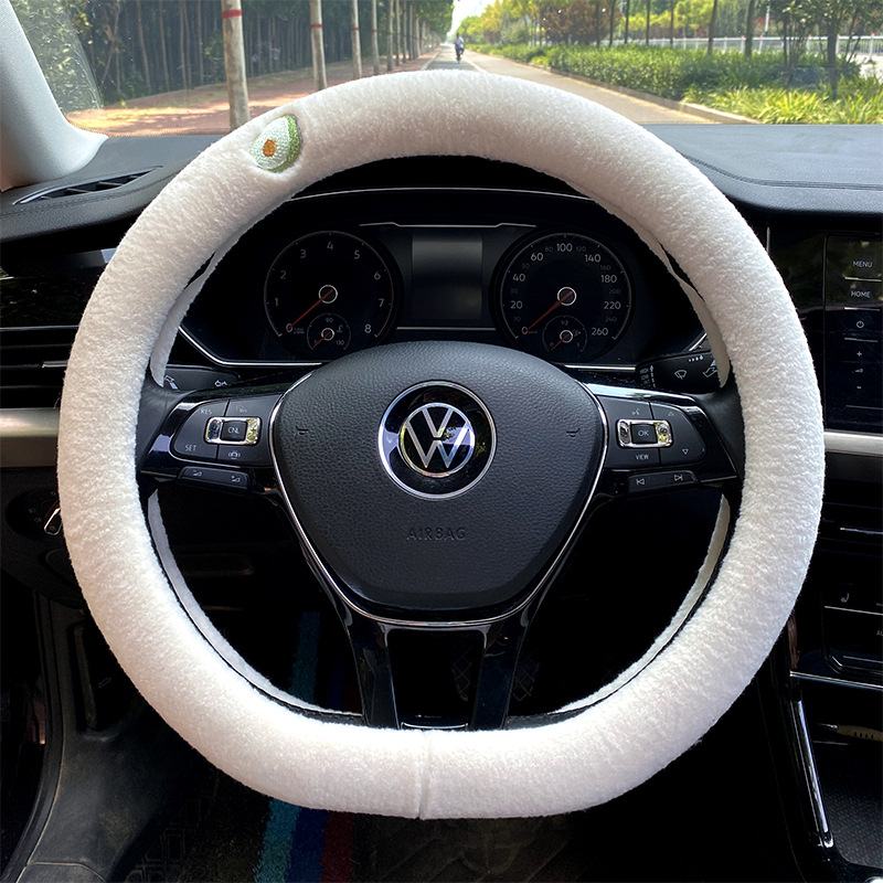 Mushang navlaka za volan automobila, zimska verzija, umjetni pliš, univerzalna prilagodba, izvezeni dizajn karikature