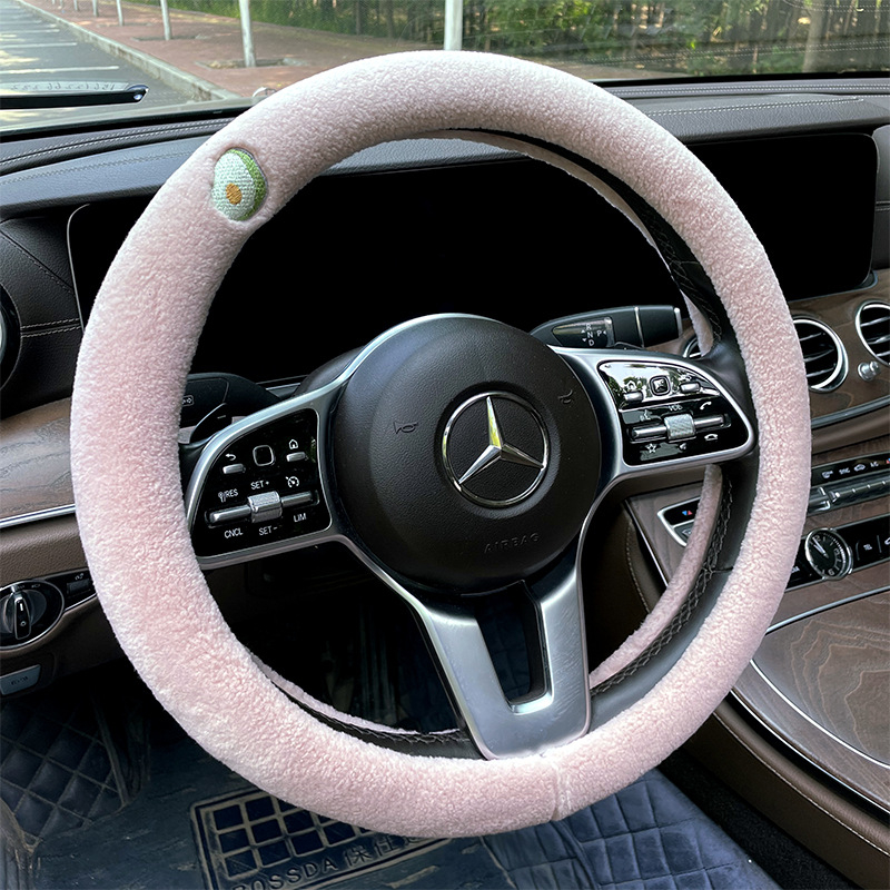Mushang navlaka za volan automobila, zimska verzija, umjetni pliš, univerzalna prilagodba, izvezeni dizajn karikature