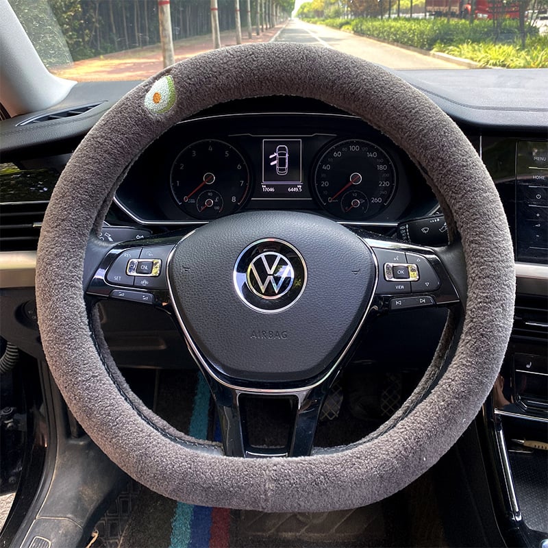 Mushang navlaka za volan automobila, zimska verzija, umjetni pliš, univerzalna prilagodba, izvezeni dizajn karikature