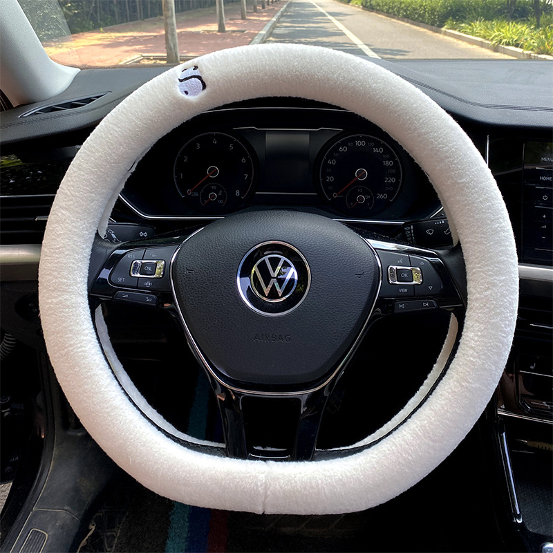 Mushang navlaka za volan automobila, zimska verzija, umjetni pliš, univerzalna prilagodba, izvezeni dizajn karikature