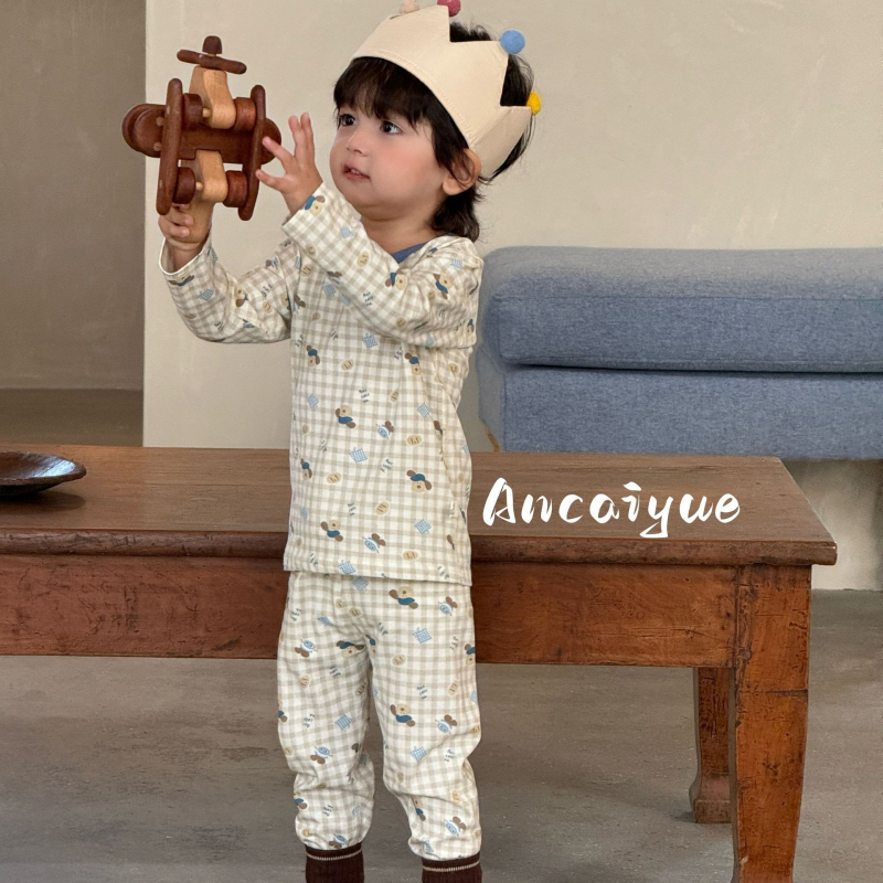 Παιδικό σετ οικιακής ενδυμασίας από 95% βαμβάκι, unisex, με μοτίβα κινουμένων σχεδίων, για ηλικίες 3–8 ετών (100–140 εκ)