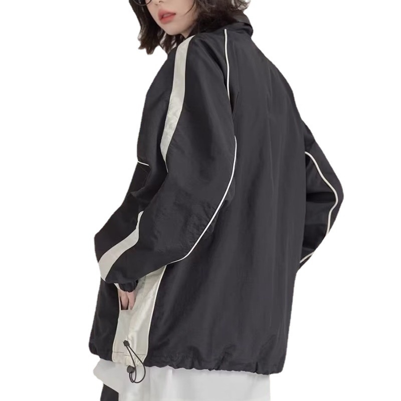 Brilliant Diqi Ženska chenille windbreaker jakna – labav kroj, spandex, zatvarač