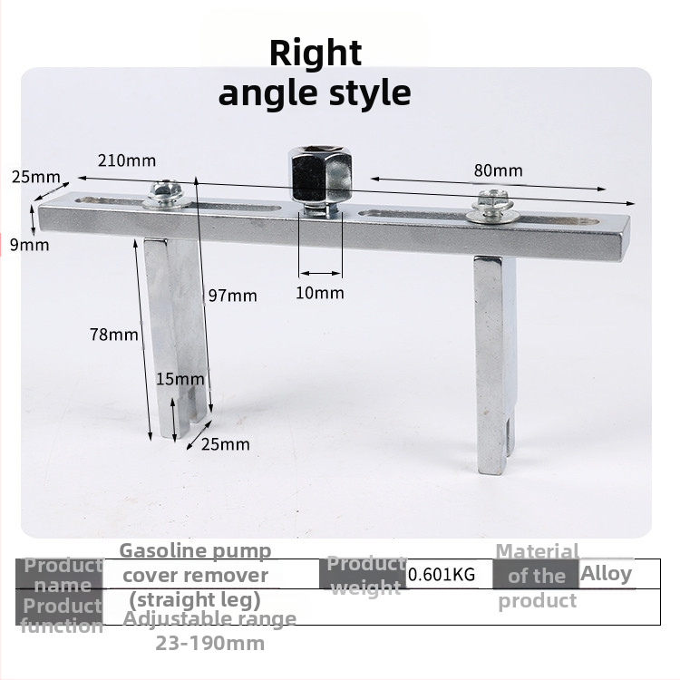 Gázolajtartály szétszerelő eszköz, állítható, többfunkciós üzemanyagpumpa kupakkulcs, derékszögű és görbült szájú kétcsápos design (Anyag: No.45 acél; Készlet: 4; Háztartási használat)