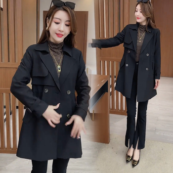 Ženski trench kaput srednje duljine, struk naglašen, britanski stil, elegantno i ležerno