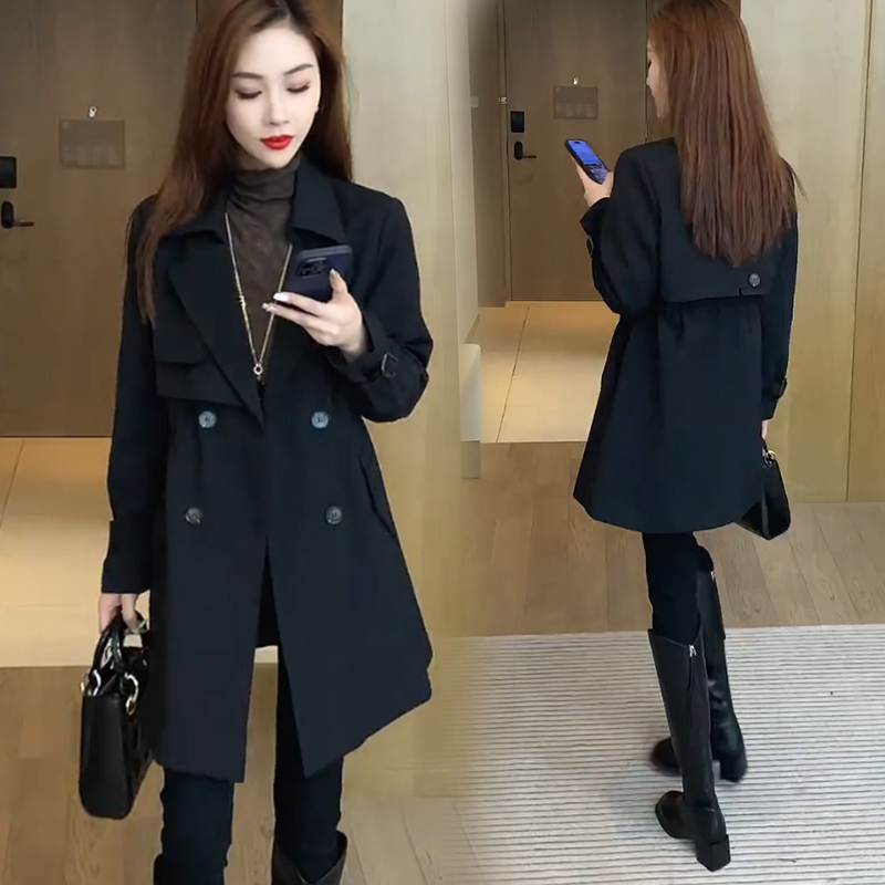 Ženski trench kaput srednje duljine, struk naglašen, britanski stil, elegantno i ležerno