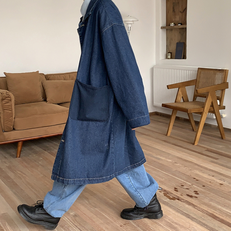 Korejskog stila dugačka windbreaker jakna od pamukasto-sintetičkog materijala, ovratnik, slobodan kroj