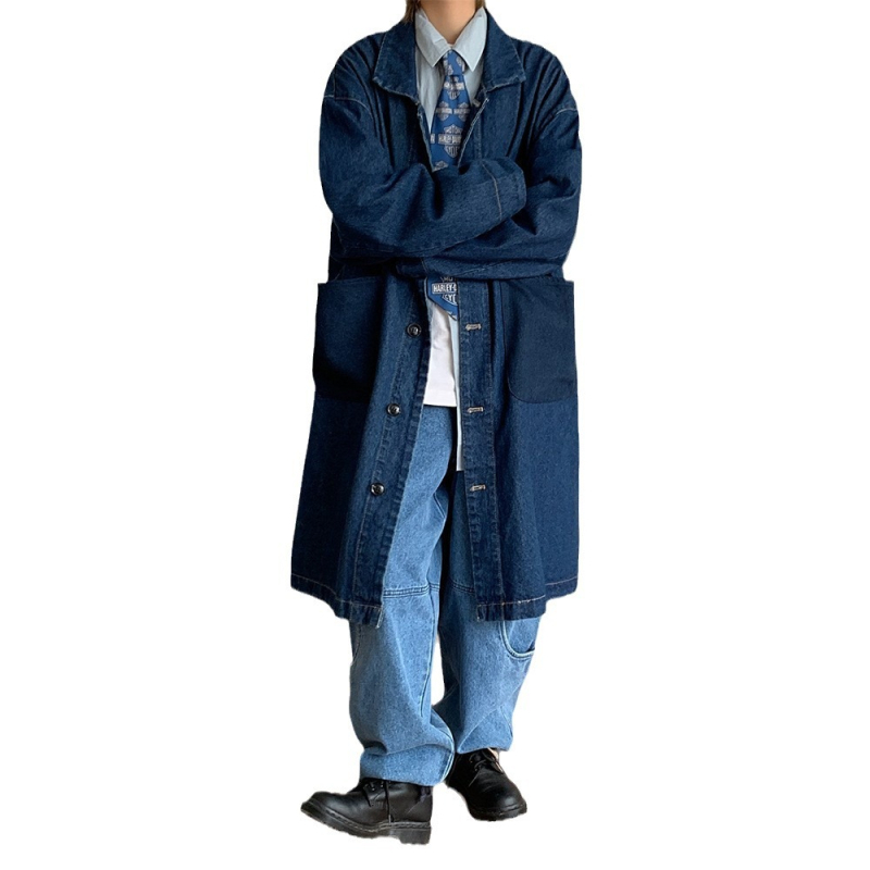 Korejskog stila dugačka windbreaker jakna od pamukasto-sintetičkog materijala, ovratnik, slobodan kroj
