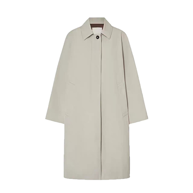 Ženska windbreaker jakna s 70-80% pamuka i 30-50% najlona, srednja debljina, slobodan kroj, dugi rukavi