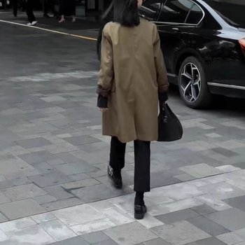 Vjetrovka jakna s reverom, srednje duljine, poliester, jednostruko kopčanje