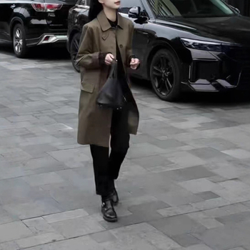 Vjetrovka jakna s reverom, srednje duljine, poliester, jednostruko kopčanje