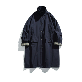 Muški kaput, slim fit, srednje duljine, prednji zip, ovratnik tip odijelo, Vinylon-Lycra tkanina, lagani poslovni stil, jesen 2024