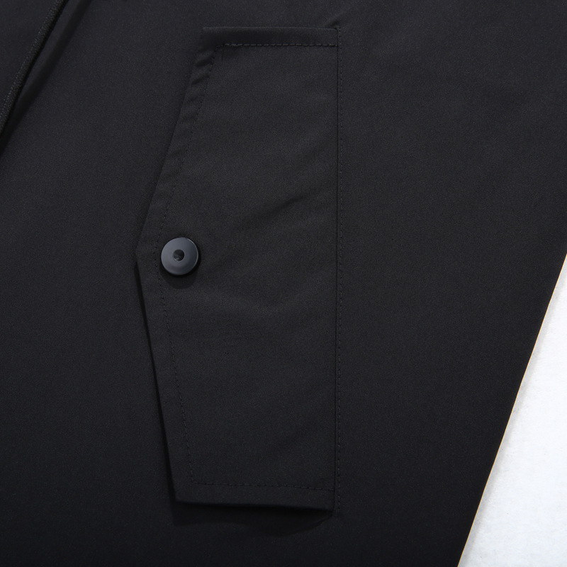Muški dugi kaput s kapuljačom i zatvaračem, jednobojna poliester tkanina, podstava 100% poliester, bez glačanja