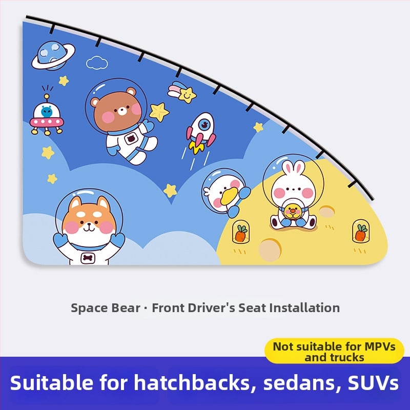 Cortină de umbrire auto pentru copii, Brand 111, poliester, tip opac gros, cu șină glisantă, universală pentru vehicule