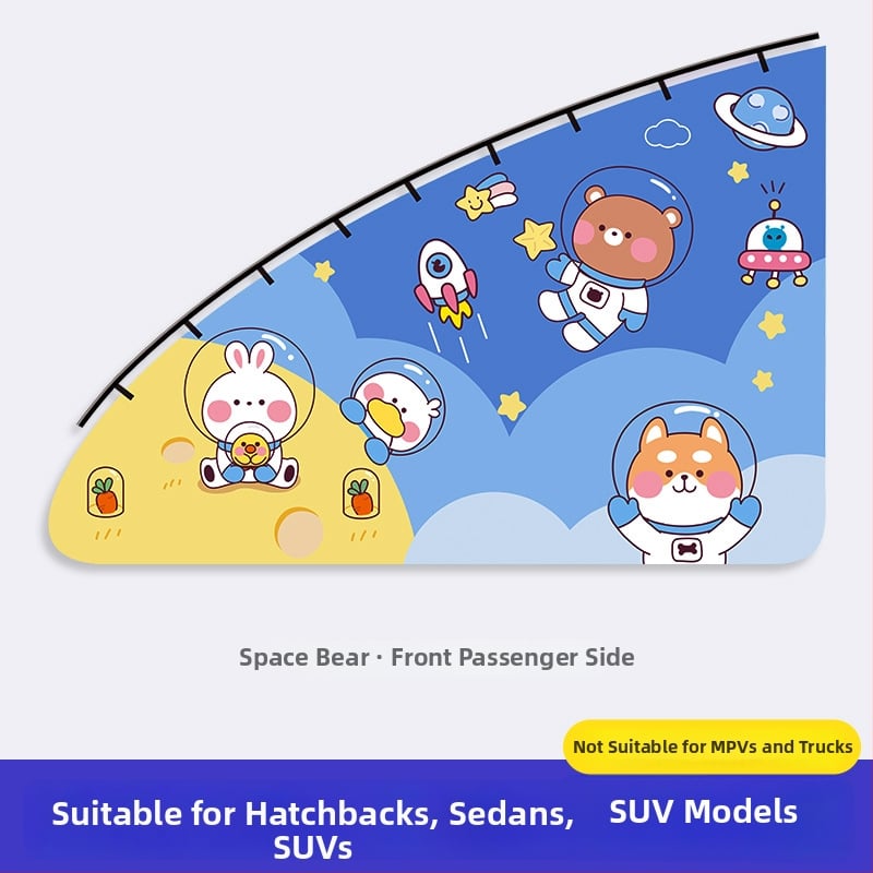 Cortină de umbrire auto pentru copii, Brand 111, poliester, tip opac gros, cu șină glisantă, universală pentru vehicule