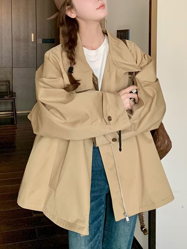 Ženska bomber jakna za proljeće i jesen, američki retro stil, ležeran kroj, dugačka duljina, poliester