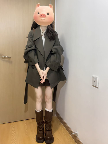 Geacă windbreaker pentru femei cu șiret și rever, lungime medie, material Chenille-Spandex, croială în formă de A