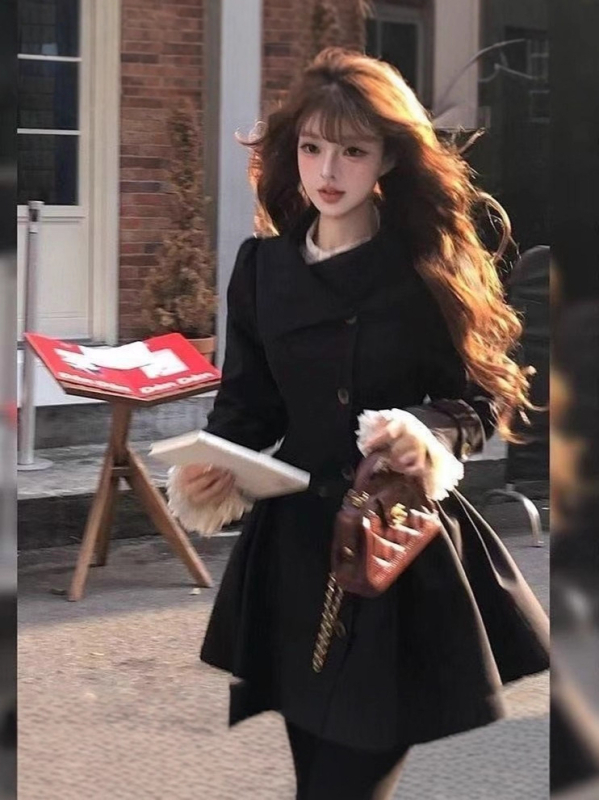 Női poliészter trench kabát dupla gombolással és derekat összeszorító kötőfűzővel, középhosszú, 2025 ősz