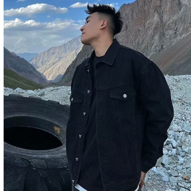 Dzsín dzseki, utcai stílus, laza szabás, gallér lapos, patch zsebek