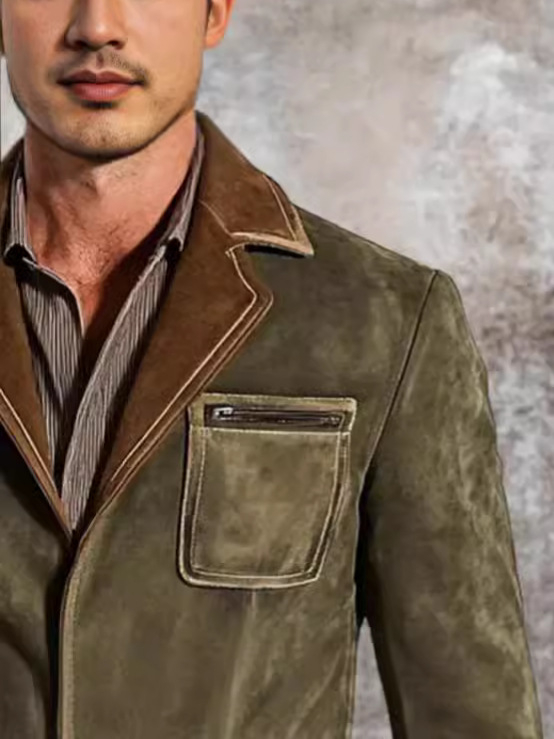 Férfi kabát polieszterből, kopásálló és szélálló, testhez álló szabásban, őszi 2024