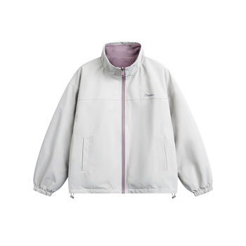 Unisex fleece jakna s stojećim ovratnikom, japanski stil, širok kroj, prednji zatvarač, bez kapulje, jesen-zima 2025