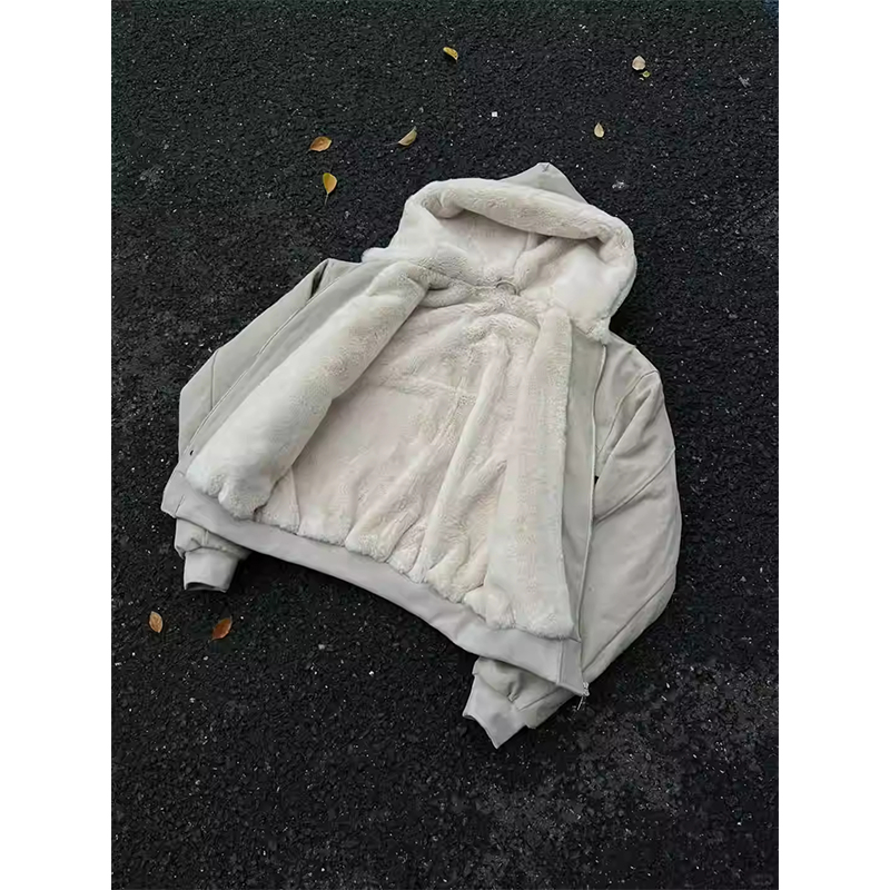 Muška jakna s kapuljačom, slobodan kroj, zatvarač, jednobojna boja, podstava od poliestera, za sve sezone, bočne džepove