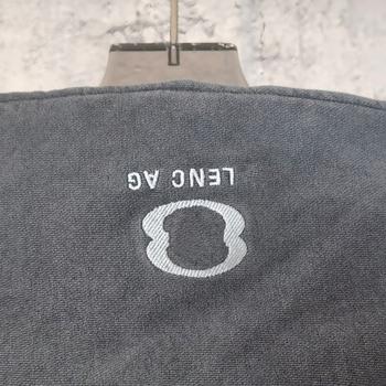 Jachetă unisex cu glugă, broderie cu inele duble, croială lejeră, fermoar, 100% bumbac