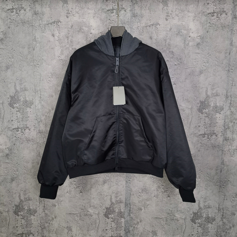 Jachetă unisex cu glugă, broderie cu inele duble, croială lejeră, fermoar, 100% bumbac