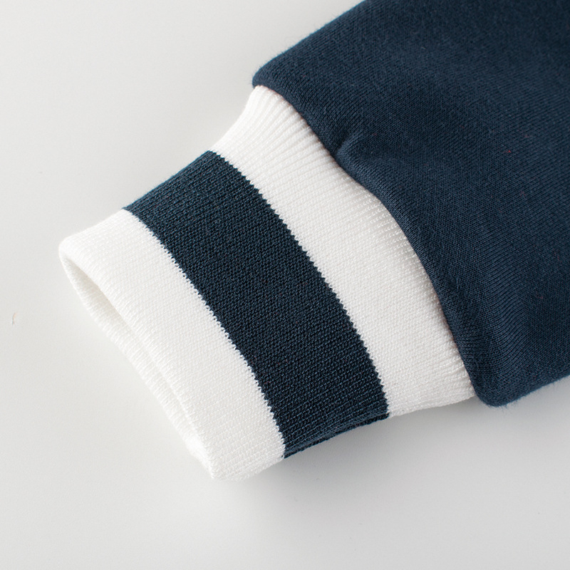 Jachetă pentru copii, cu fermoar, stil korean, exterior din bumbac amestec, guler rotund