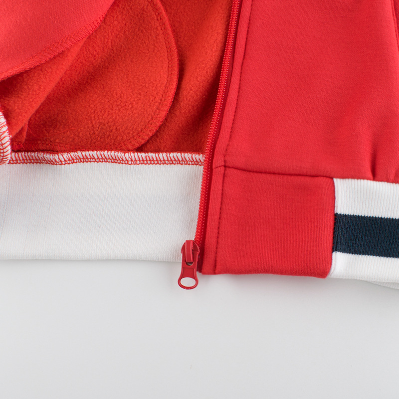 Jachetă pentru copii, cu fermoar, stil korean, exterior din bumbac amestec, guler rotund